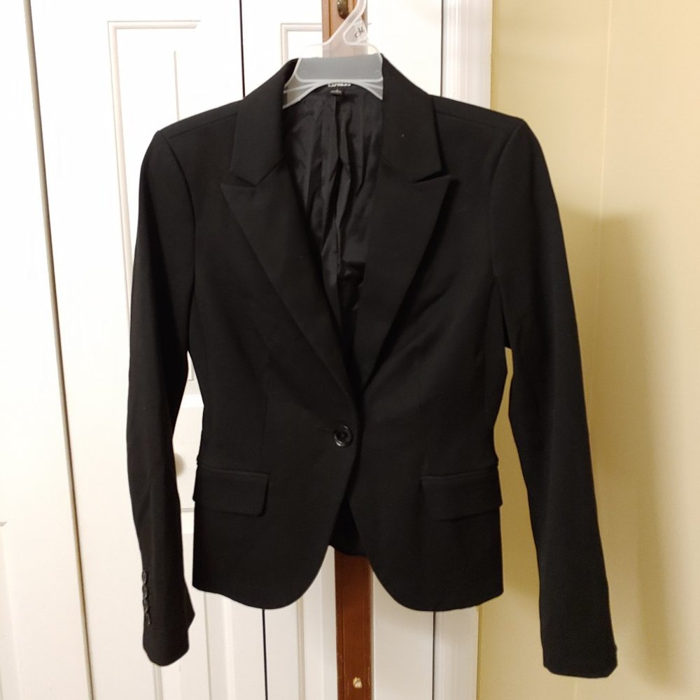 Express black blazer one button